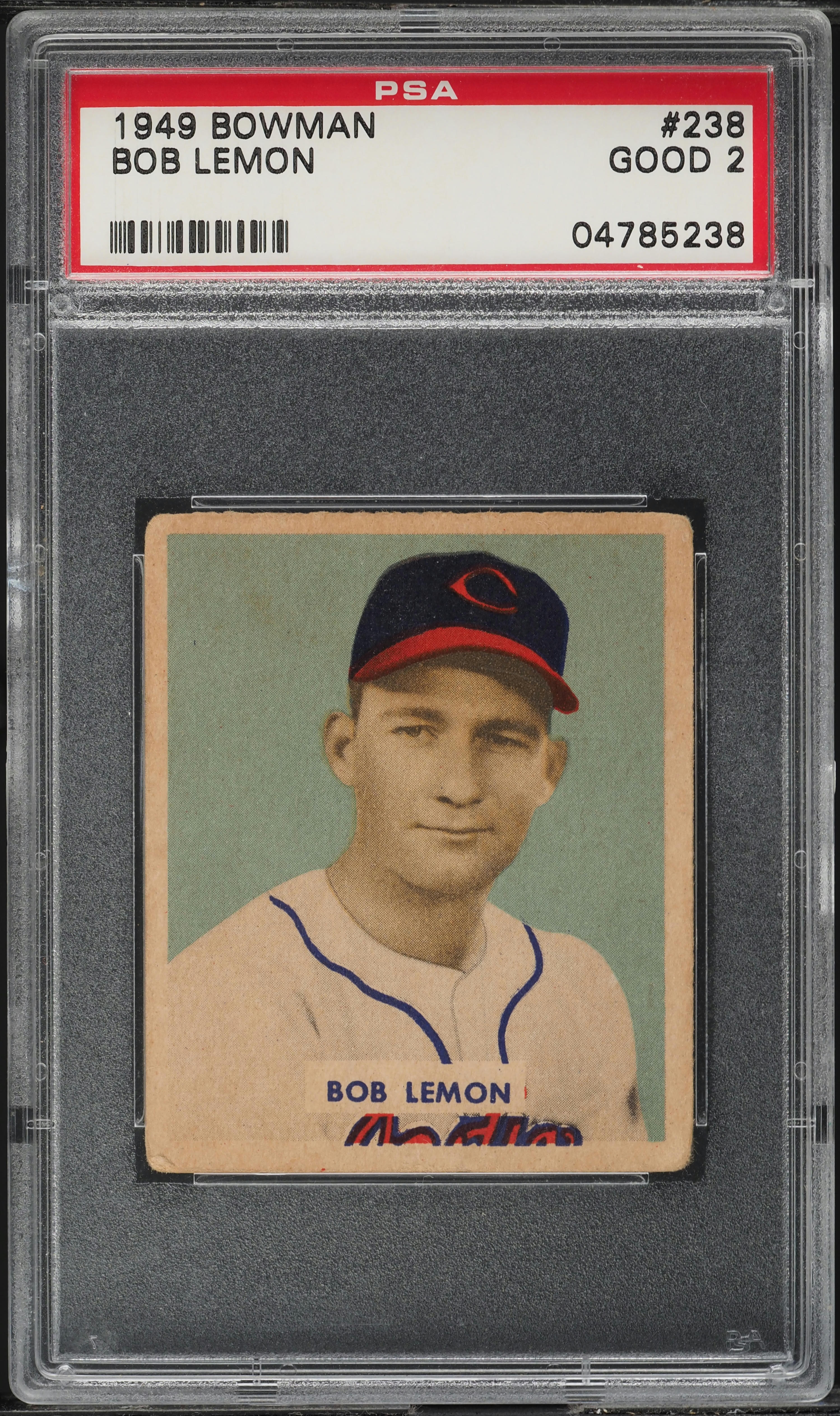 1949 Bowman Bob Lemon ROOKIE #238 PSA 2 GD