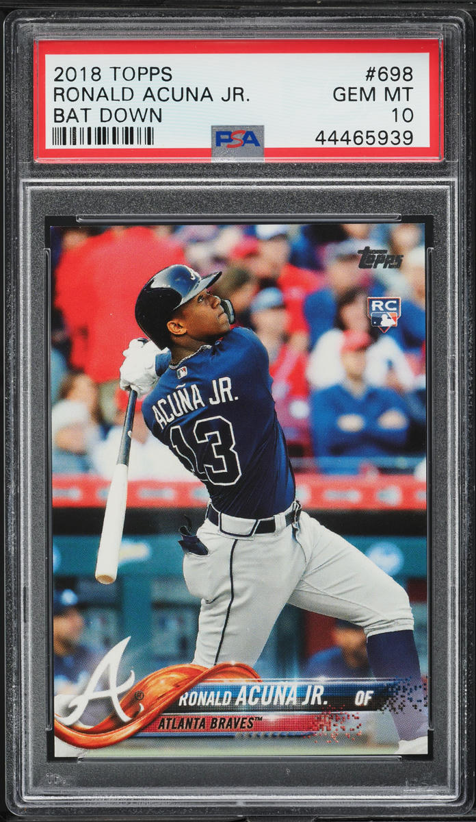 2018 Topps Bat Down Ronald Acuna Jr. ROOKIE #698 PSA 10 GEM MINT