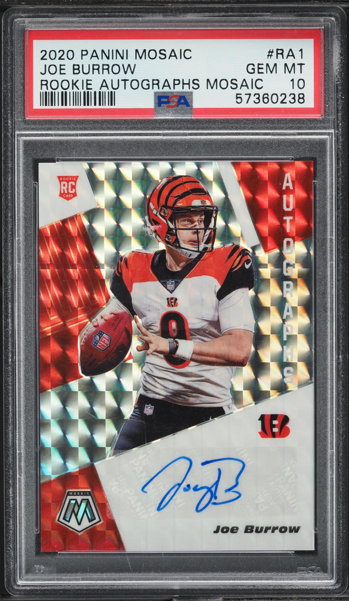 2020 Panini Mosaic Joe Burrow ROOKIE AUTO #RA1 PSA 10 GEM MINT