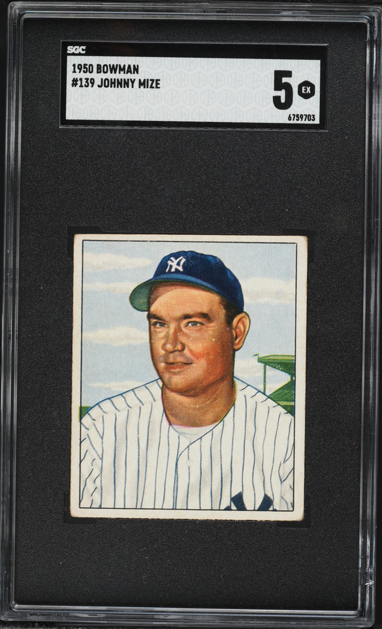1950 Bowman Johnny Mize #139 SGC 5 EX