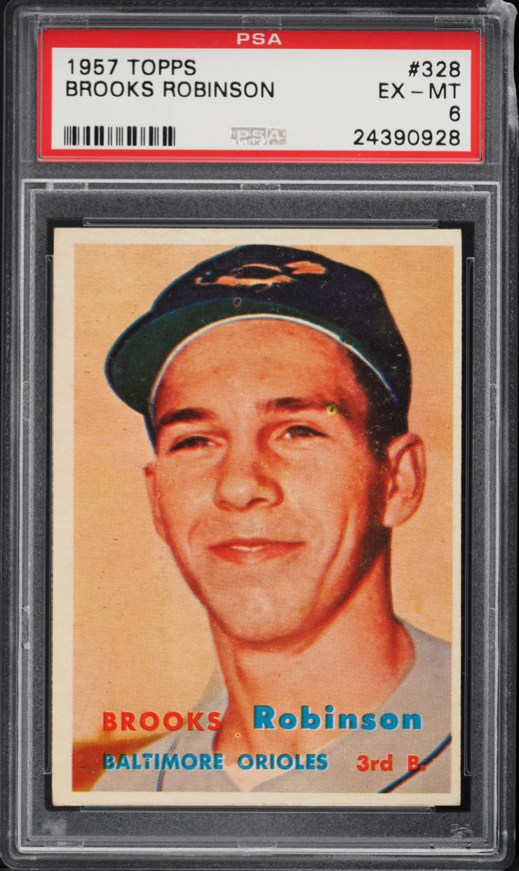 1957 Topps Brooks Robinson ROOKIE #328 PSA 6 EXMT