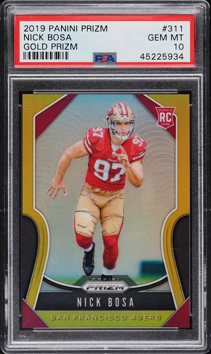 2019 Panini Prizm Gold Prizms Nick Bosa ROOKIE /10 #311 PSA 10 GEM MINT