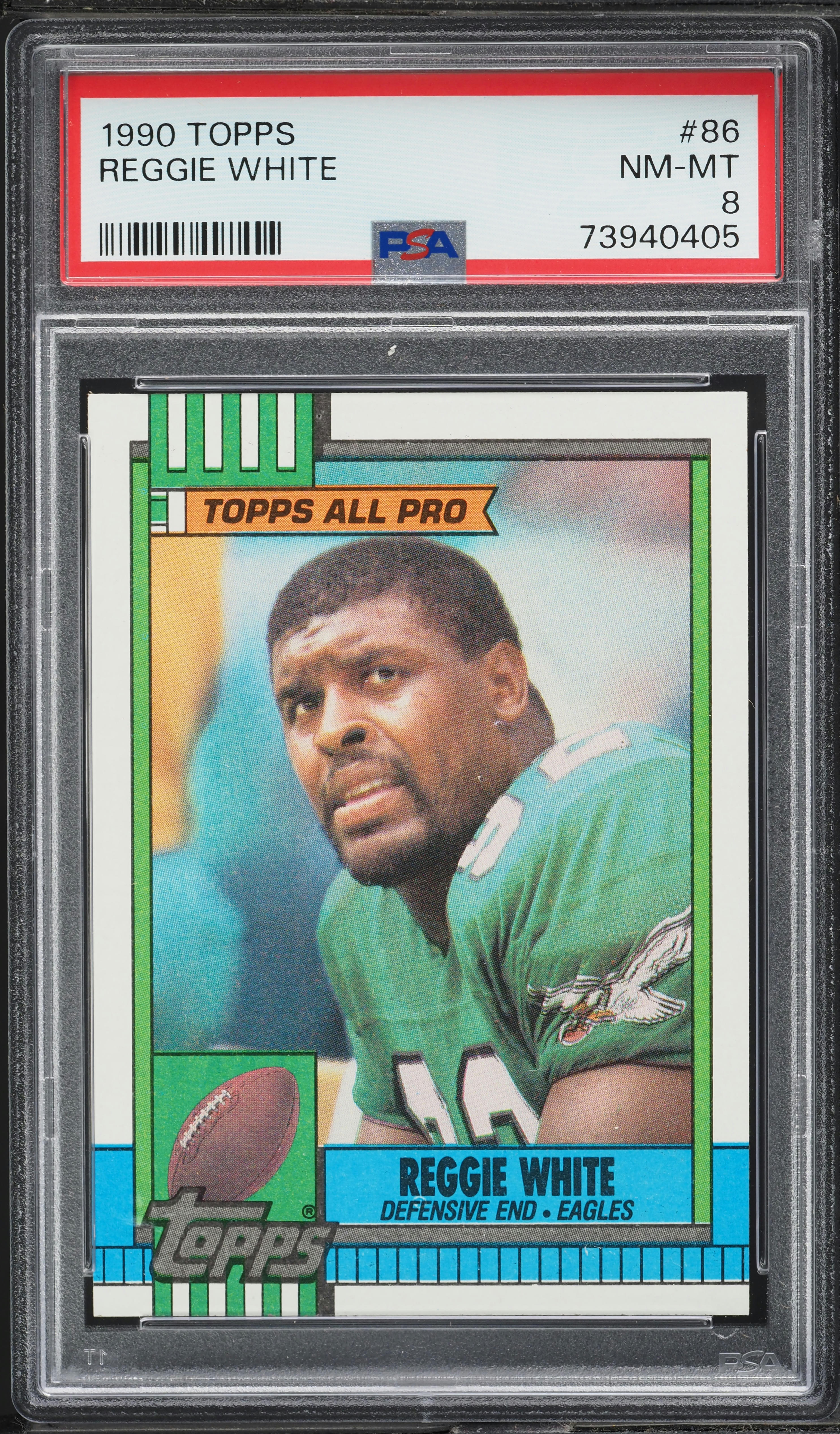 1990 Topps Football Reggie White #86 PSA 8 NM-MT