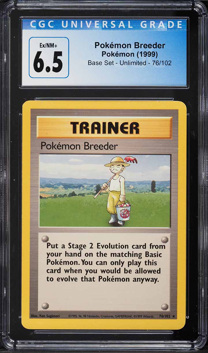 1999 Pokemon Base Set Pokemon Breeder #76 CGC 6.5 EXMT+