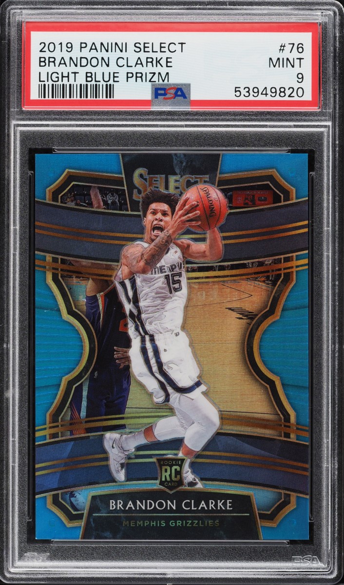2019 Select Concourse Light Blue Prizm Brandon Clarke ROOKIE /299 #76 PSA 9 MINT