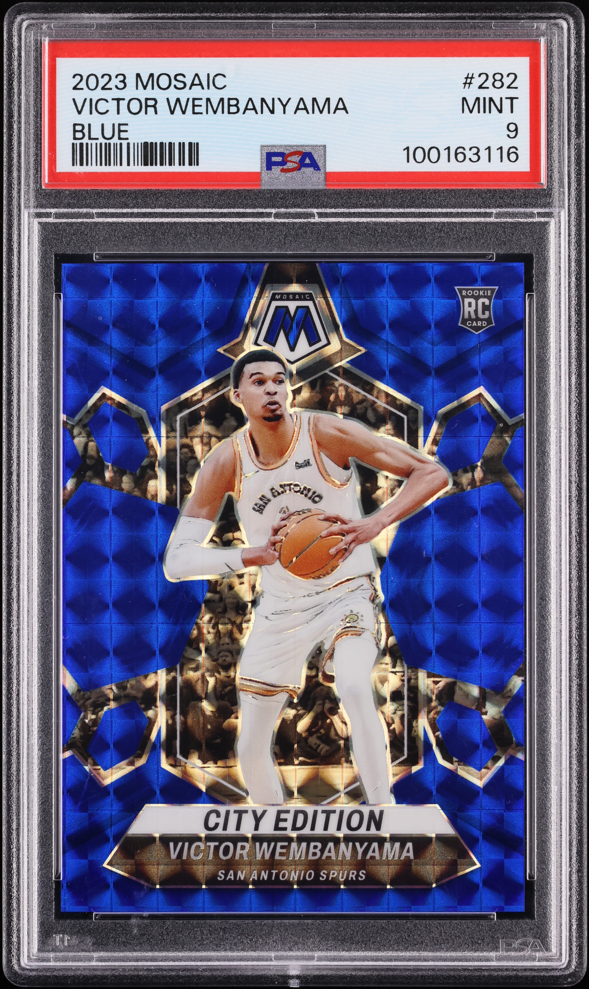 2023 Panini Mosaic Blue Victor Wembanyama ROOKIE /199 #282 PSA 9 MINT