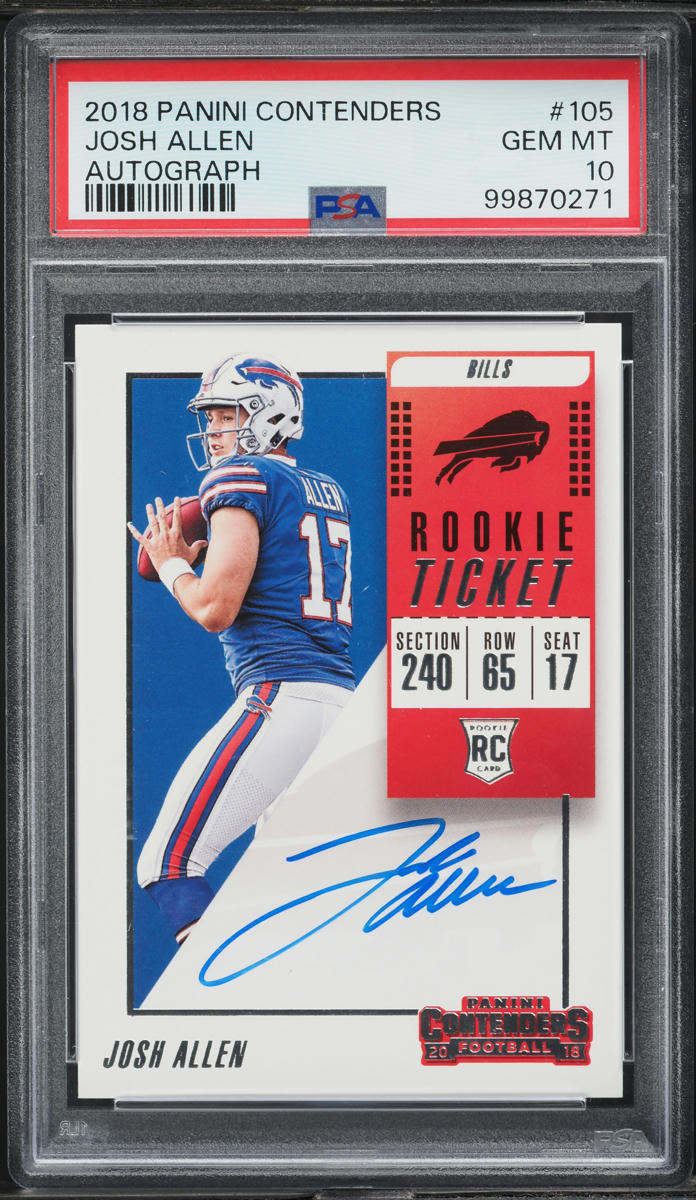 2018 Panini Contenders Josh Allen ROOKIE AUTO #105 PSA 10 GEM MINT
