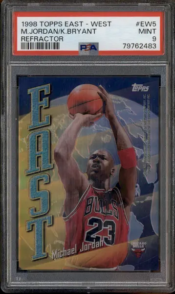 1998 Topps East West Refractor #EW5 Michael Jordan Kobe Bryant PSA 9