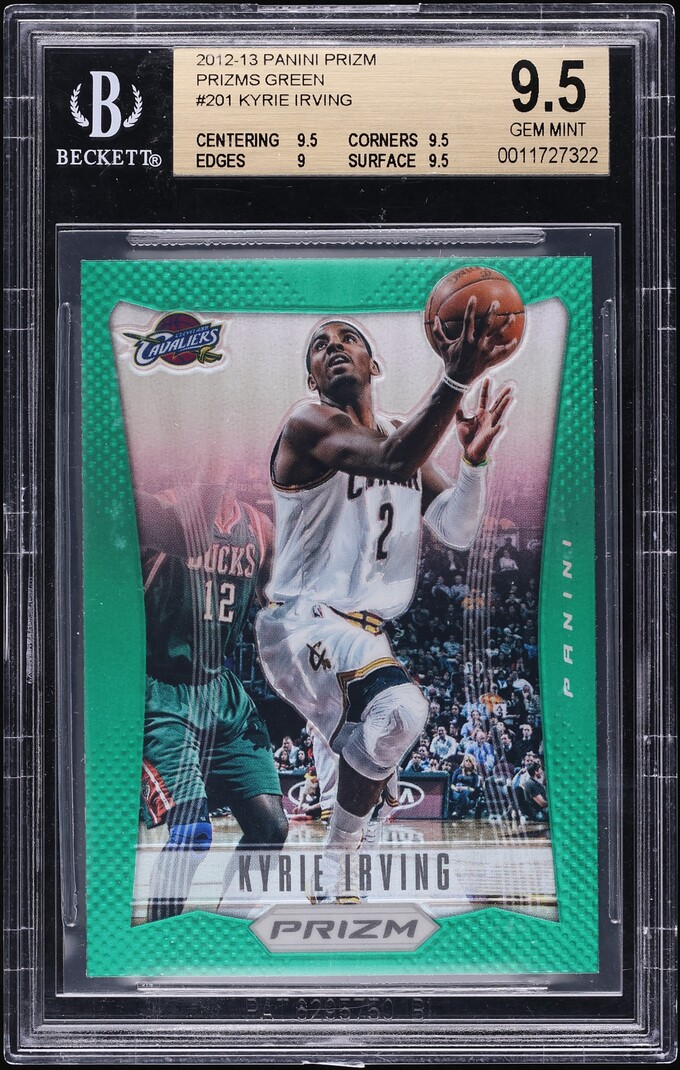 2012 Panini Prizm Green Kyrie Irving ROOKIE #201 BGS 9.5 GEM MINT