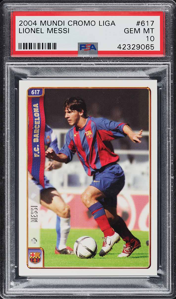 2004 Mundi Chrome Liga Lionel Messi ROOKIE RC #617 PSA 10 GEM MINT