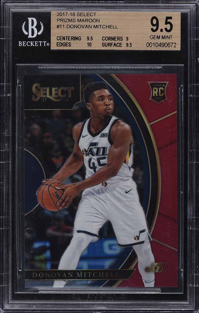 2017 Select Concourse Maroon Prizm Donovan Mitchell ROOKIE /199 #11 BGS 9.5 GEM