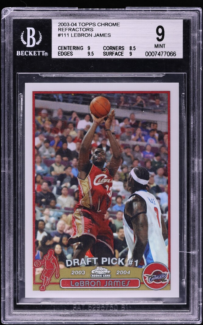 2003 Topps Chrome Refractor LeBron James ROOKIE #111 BGS 9 MINT