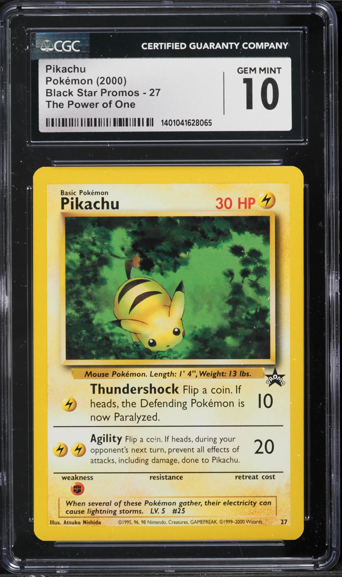 2000 Pokemon Black Star Promo The Power Of One Pikachu #27 CGC 10 GEM MINT