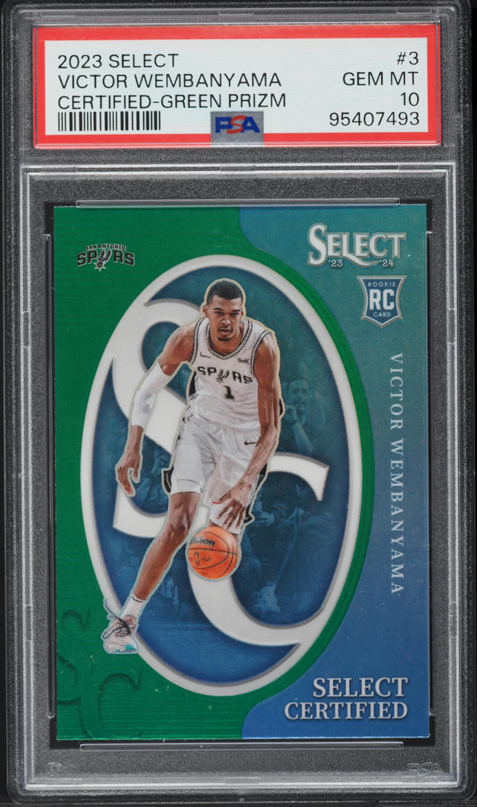 2023 Select Certified Green Prizm Victor Wembanyama ROOKIE #3 PSA 10 GEM MINT