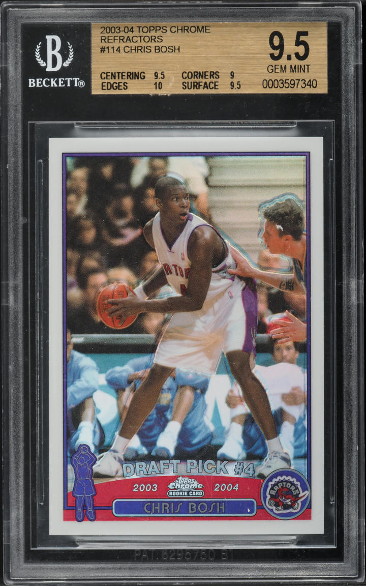 2003 Topps Chrome Refractor Chris Bosh ROOKIE #114 BGS 9.5 GEM MINT