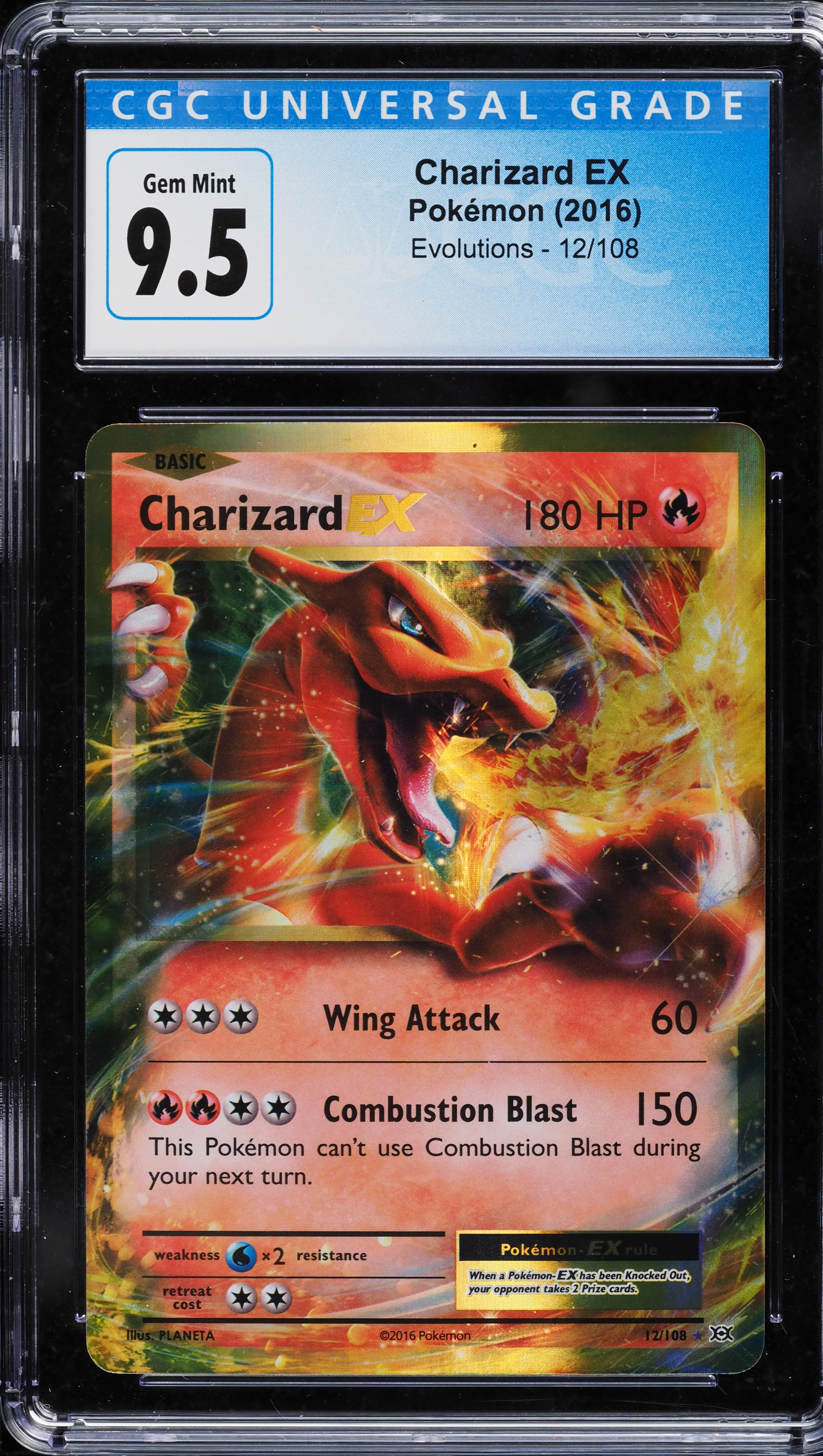 2016 Pokemon XY Evolutions Charizard EX #12 CGC 9.5 GEM MINT