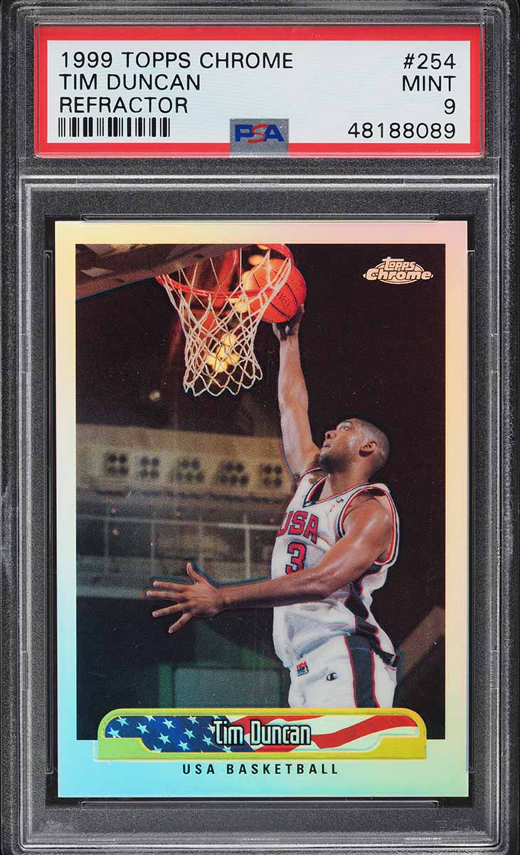 1999 Topps Chrome Refractor Tim Duncan #254 PSA 9 MINT