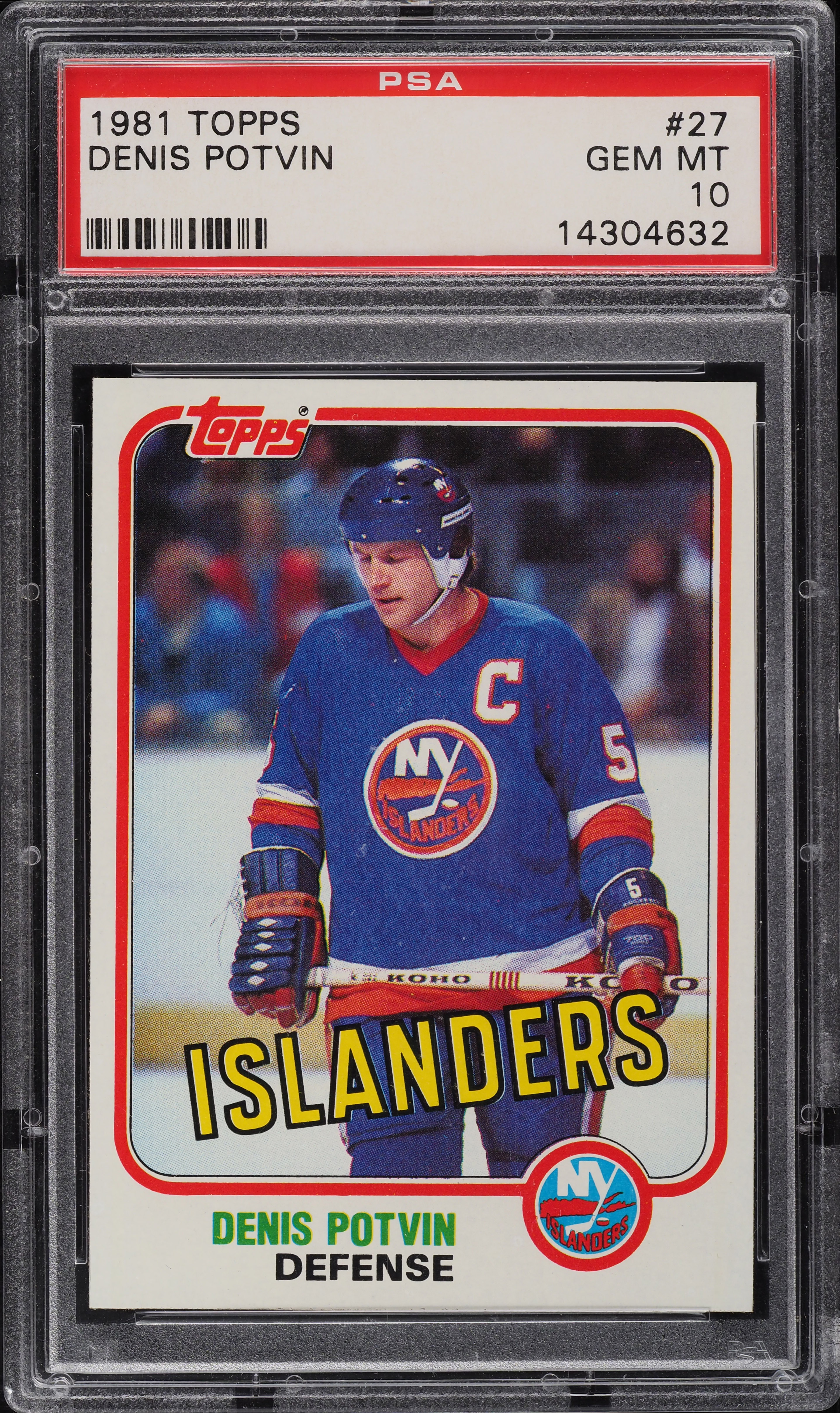 1981 Topps Hockey Denis Potvin #27 PSA 10 GEM MINT