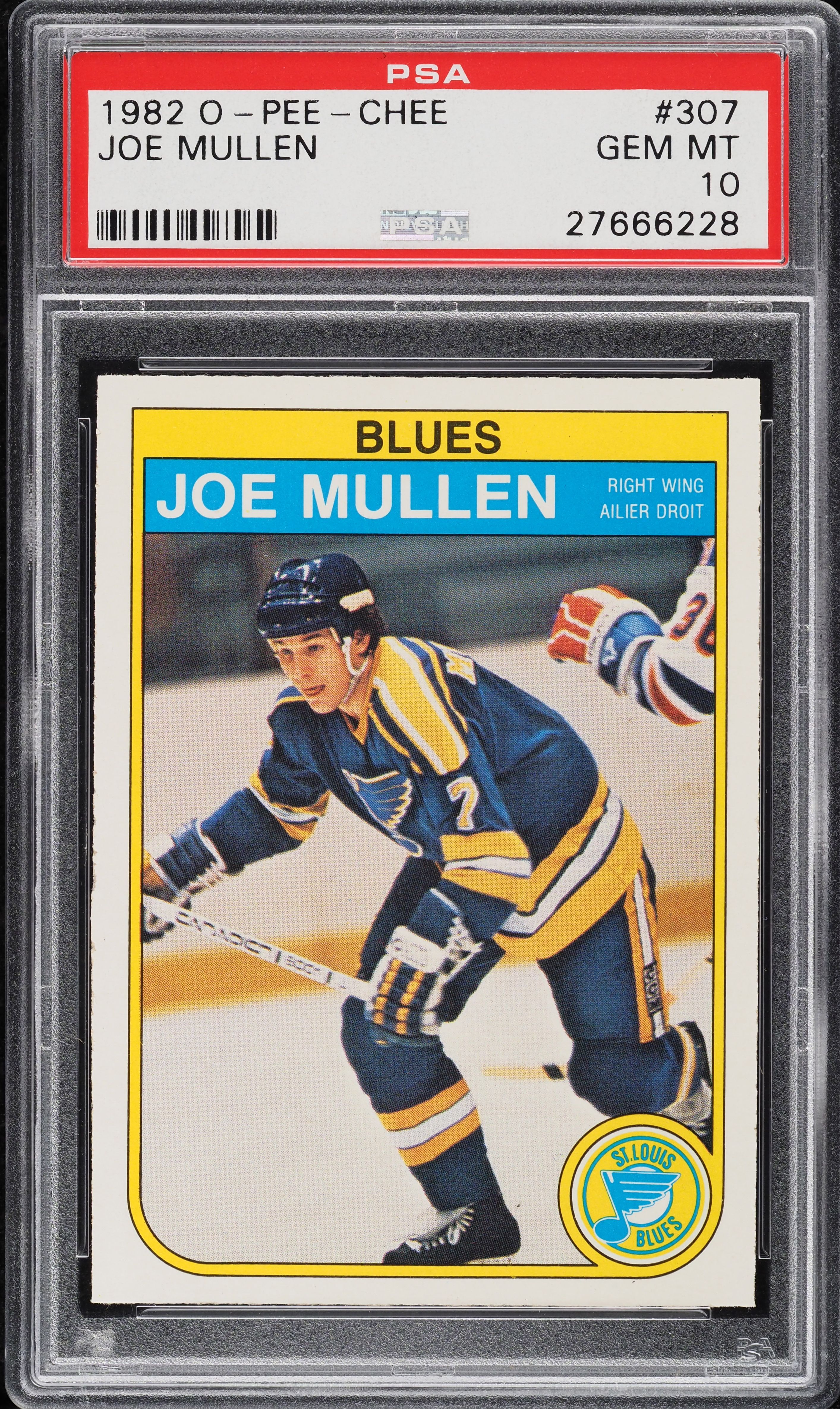 1982 O-Pee-Chee Hockey Joe Mullen ROOKIE #307 PSA 10 GEM MINT