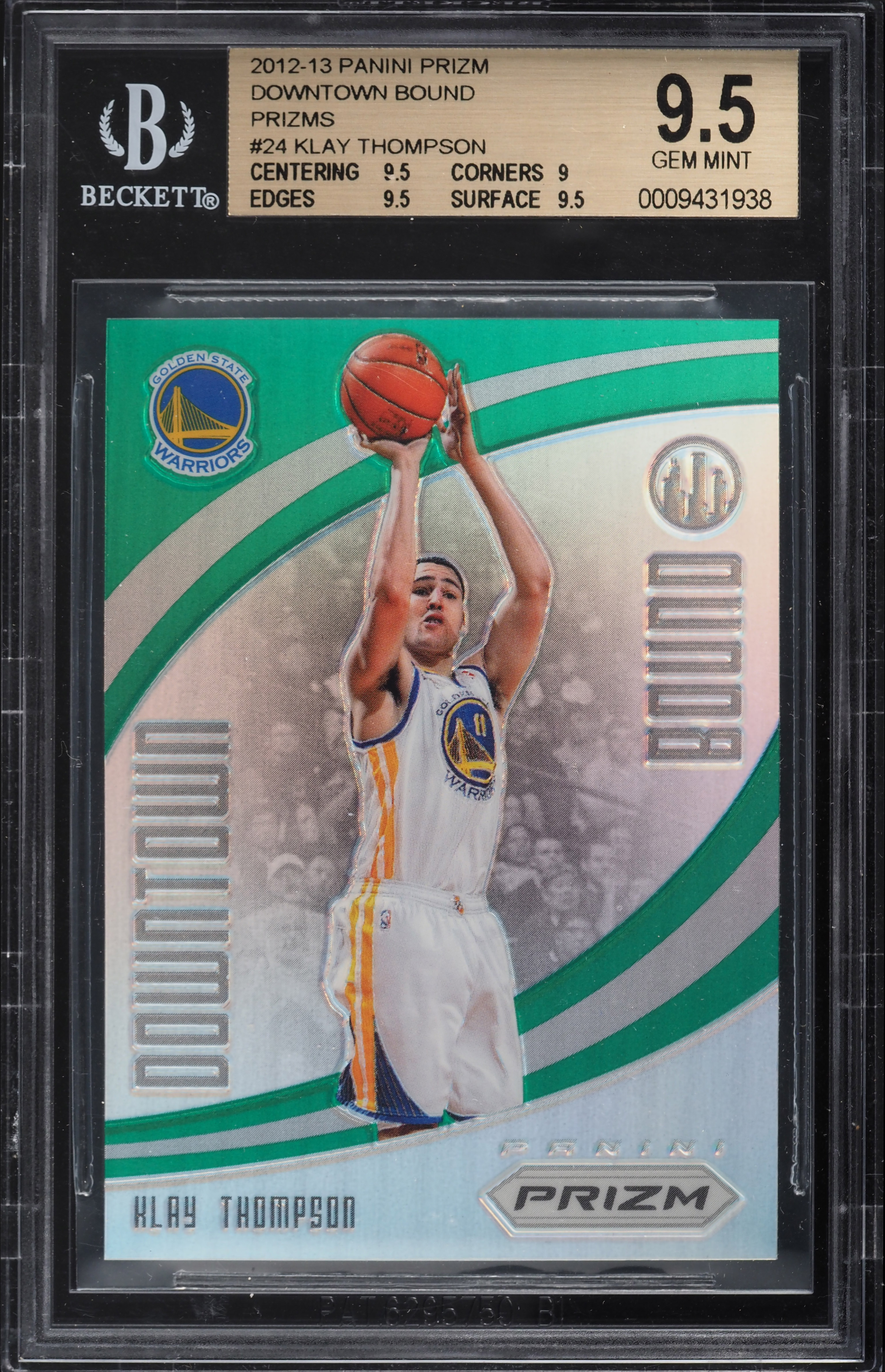 2012 Panini Prizm Downtown Bound  Green Klay Thompson ROOKIE #24 BGS 9.5 GEM