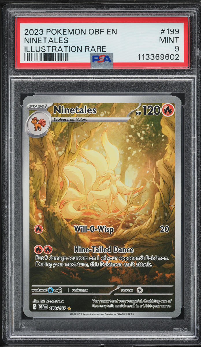 2023 Pokemon Scarlet & Violet Obsidian Flames IR Ninetales #199 PSA 9 MINT