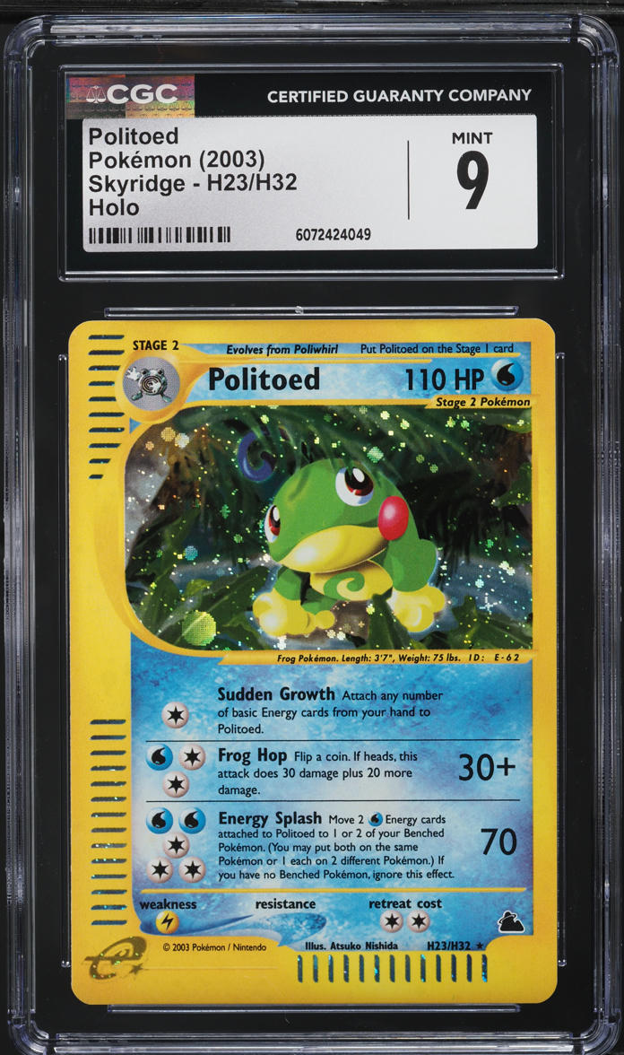 2003 Pokemon Skyridge Holo Politoed #H23 CGC 9 MINT