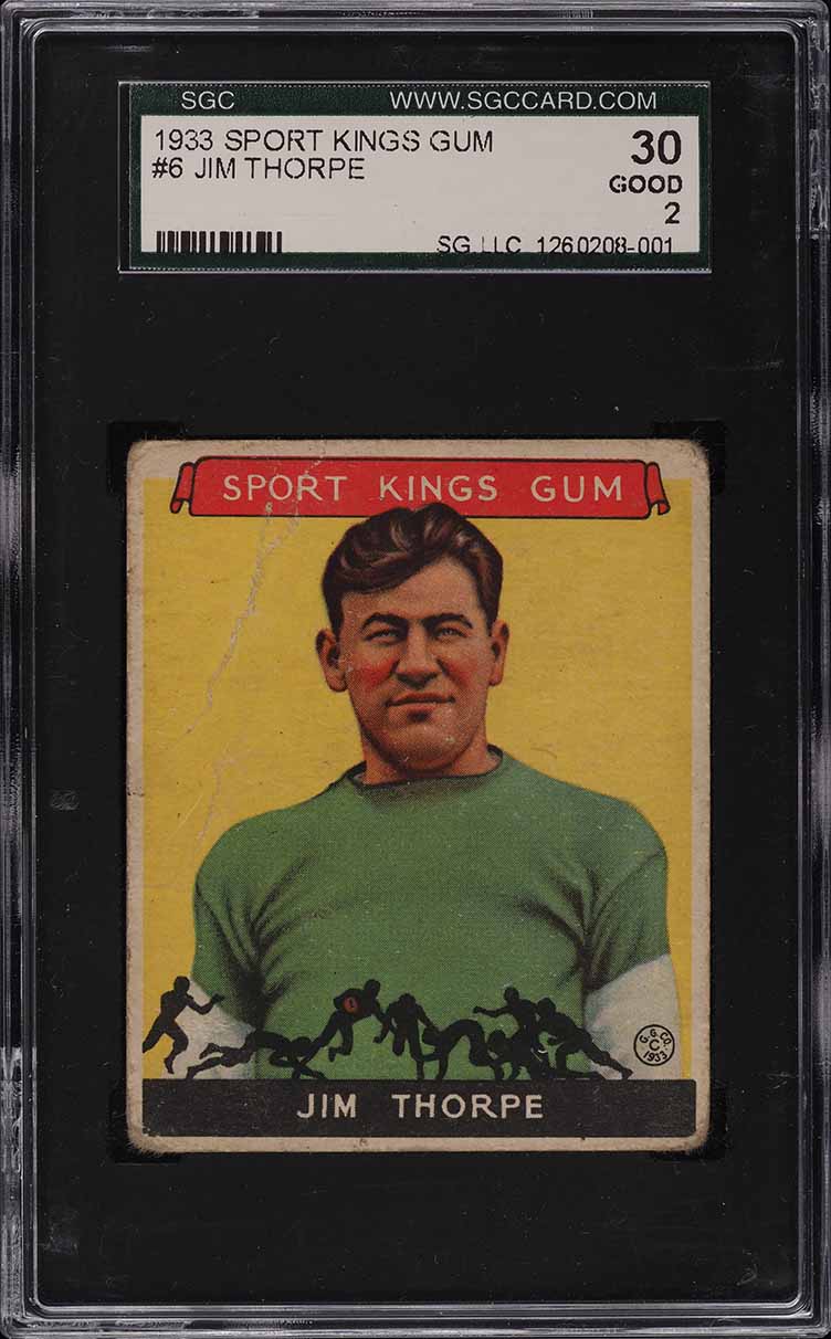 1933 Goudey Sport Kings Jim Thorpe FOOTBALL #6 SGC 2 GD