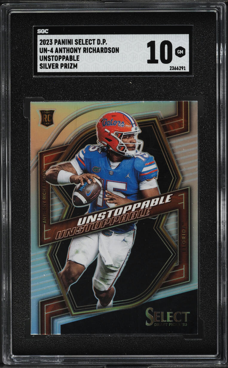 2023 Select Draft Unstoppable Silver Prizm Anthony Richardson RC #UN-4 SGC 10