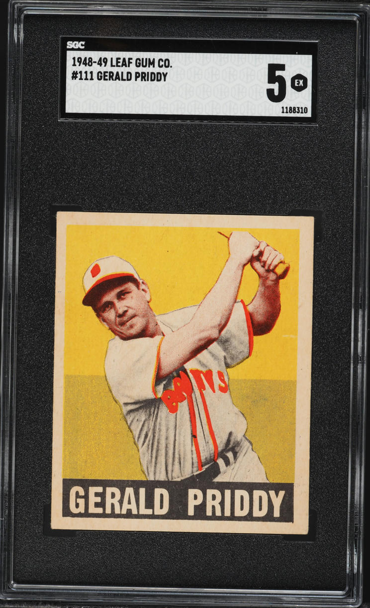 1948 Leaf Gum Gerald Priddy #111 SGC 5 EX