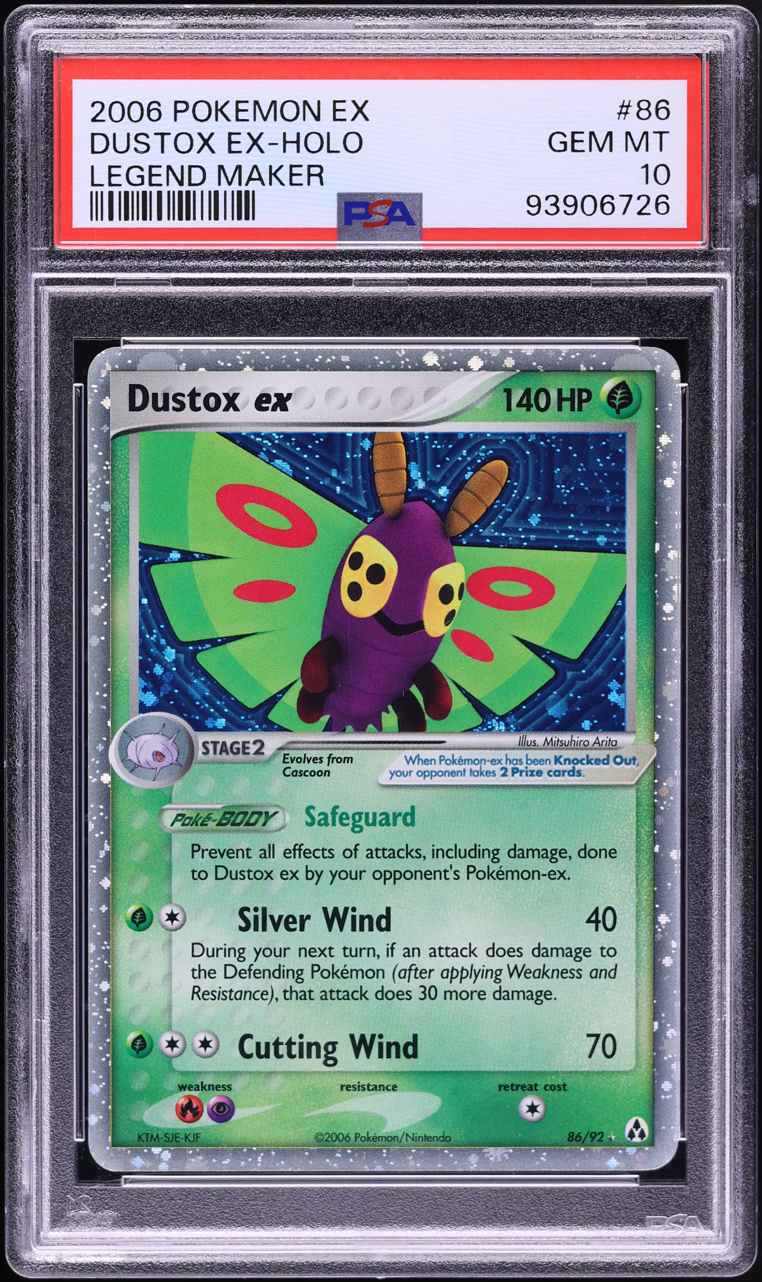 2006 Pokemon EX Legend Maker Holo Dustox EX #86 PSA 10 GEM MINT