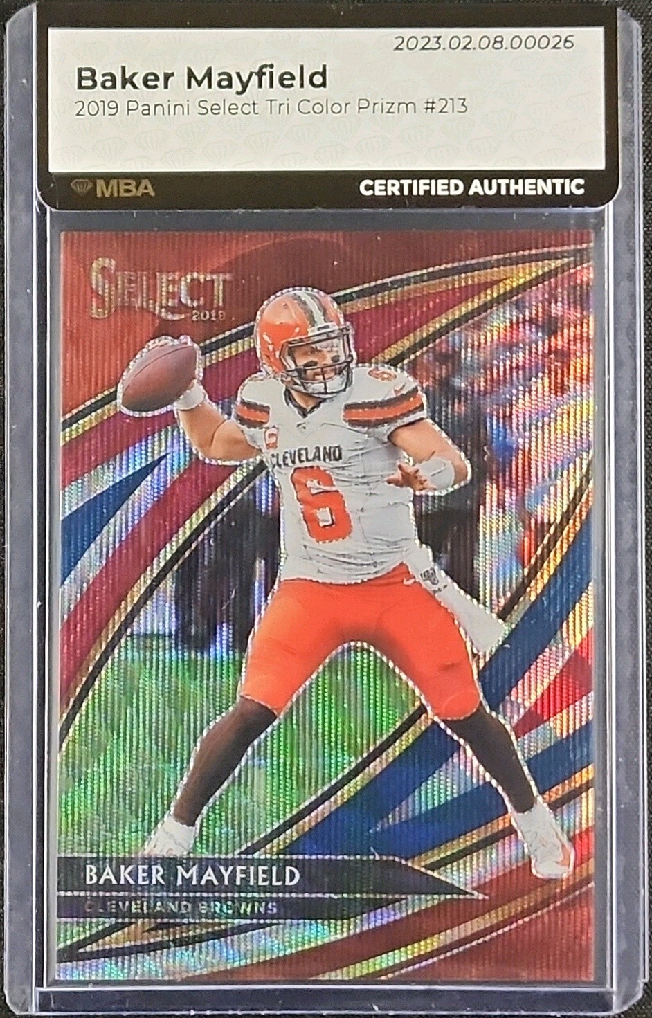 2019 Select Field Level Tri-Color Prizm Baker Mayfield /99 #213 MBA AUTH