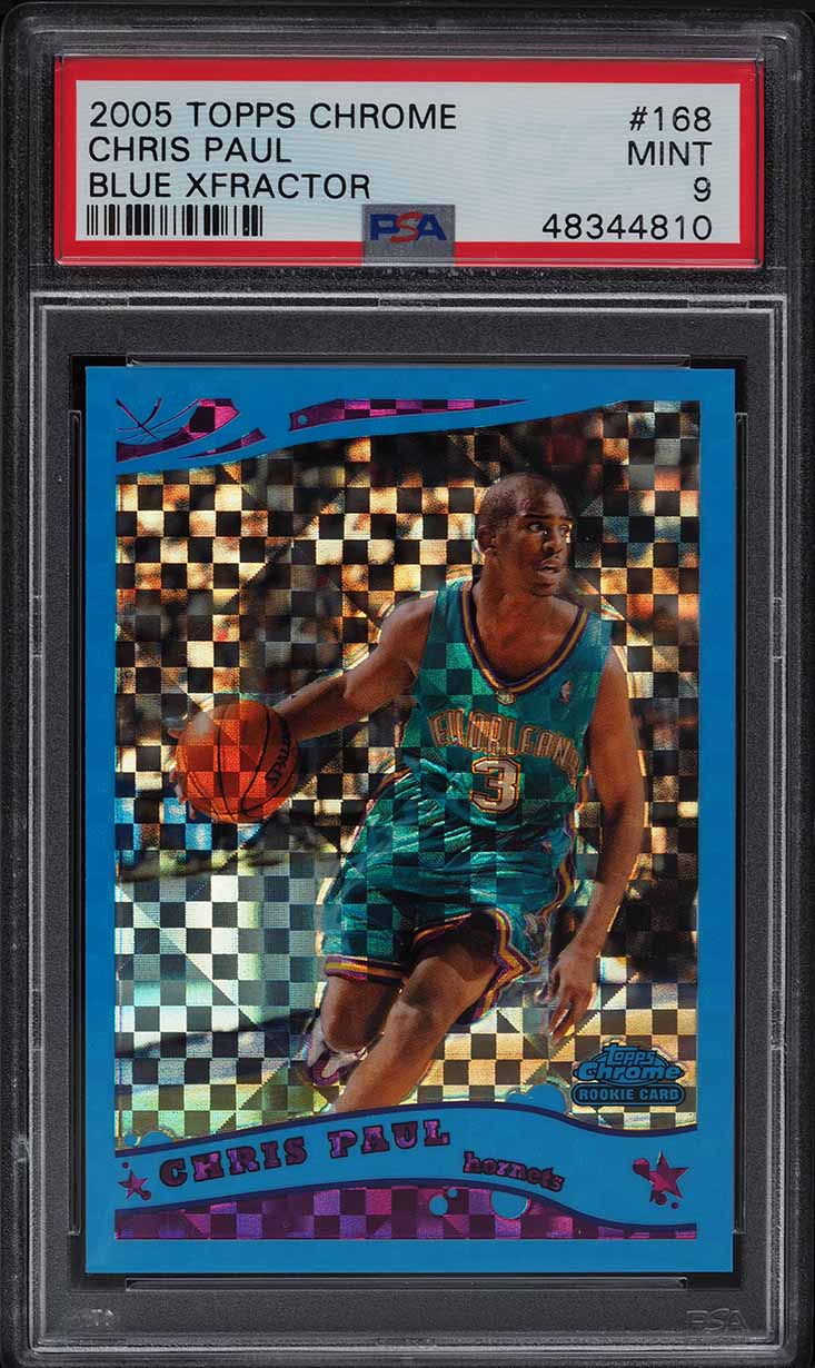 2005 Topps Chrome Blue Xfractor Chris Paul ROOKIE RC /90 #168 PSA 9 MINT