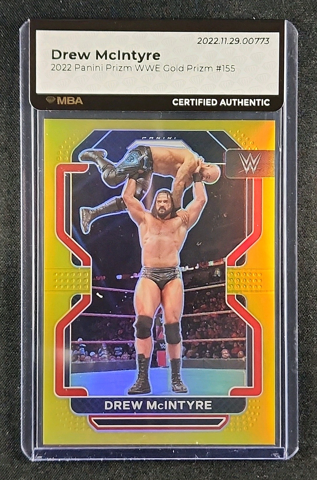 2022 Panini Prizm WWE Gold Prizms Drew McIntyre /10 #155 MBA AUTH
