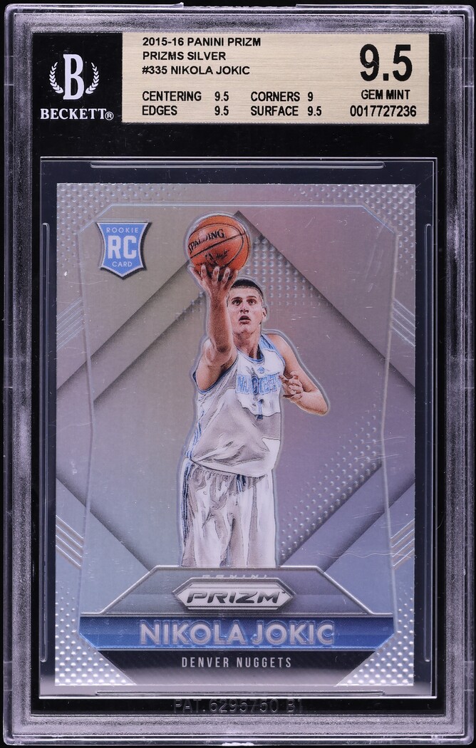 2015 Panini Prizm Silver Nikola Jokic ROOKIE #335 BGS 9.5 GEM MINT