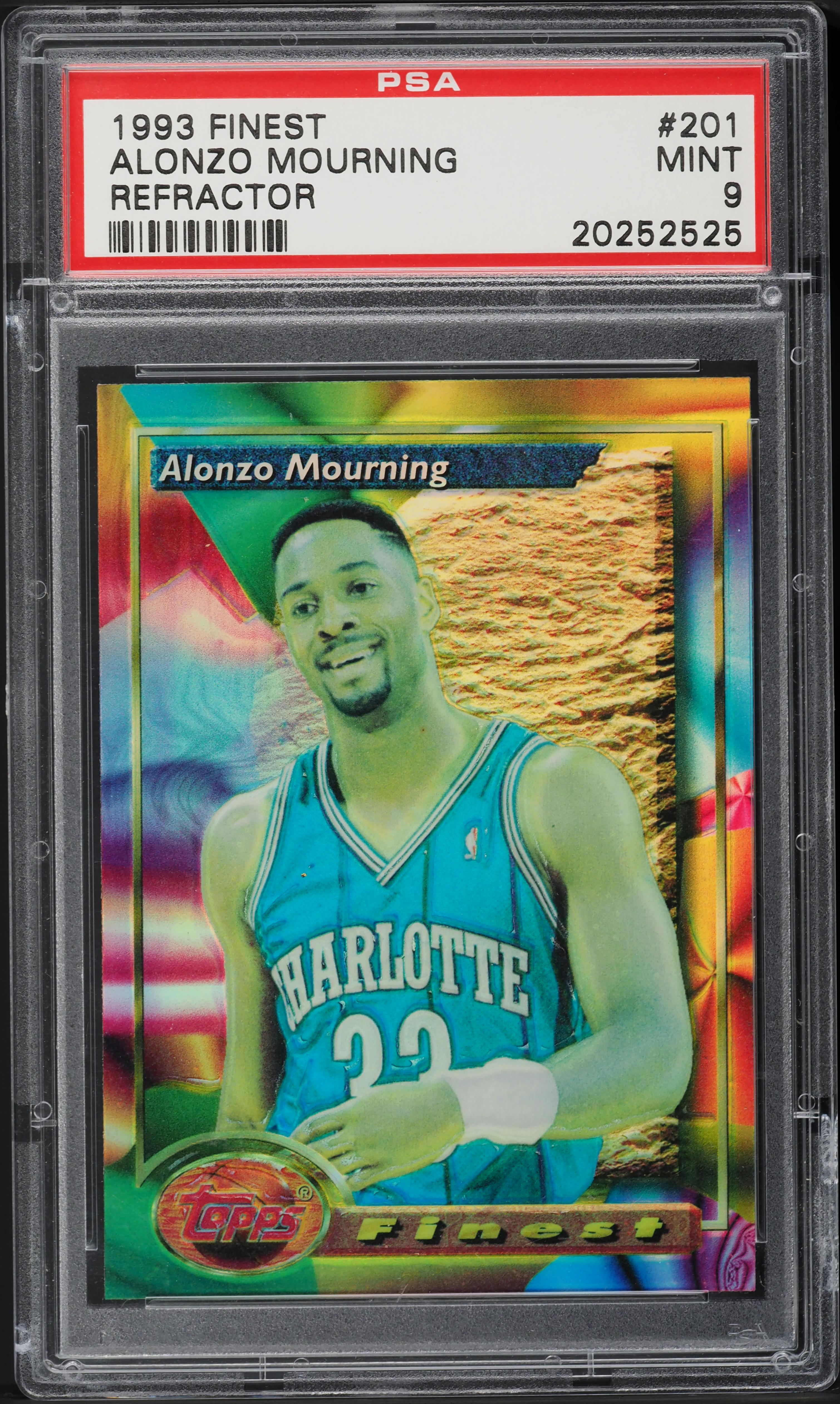 1993 Finest Refractor Alonzo Mourning #201 PSA 9 MINT