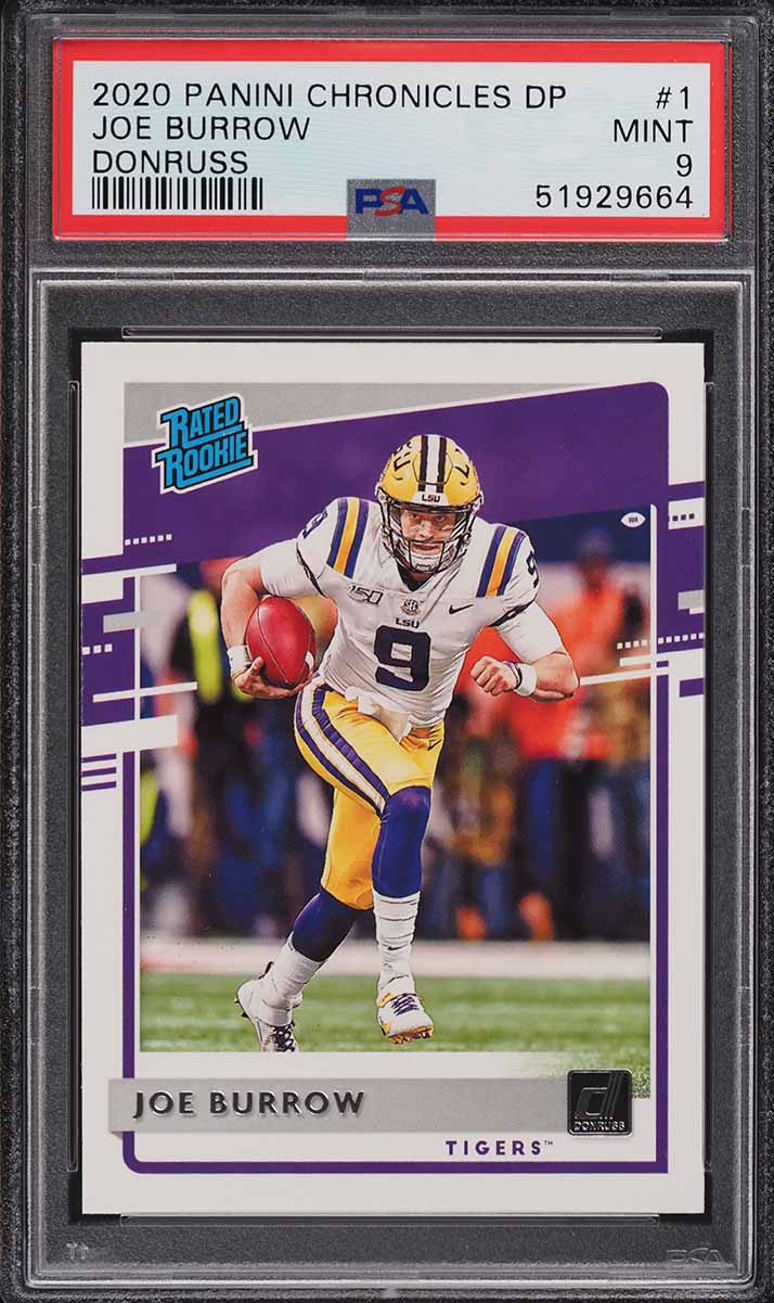2020 Panini Chronicles Draft Donruss Joe Burrow ROOKIE #1 PSA 9 MINT