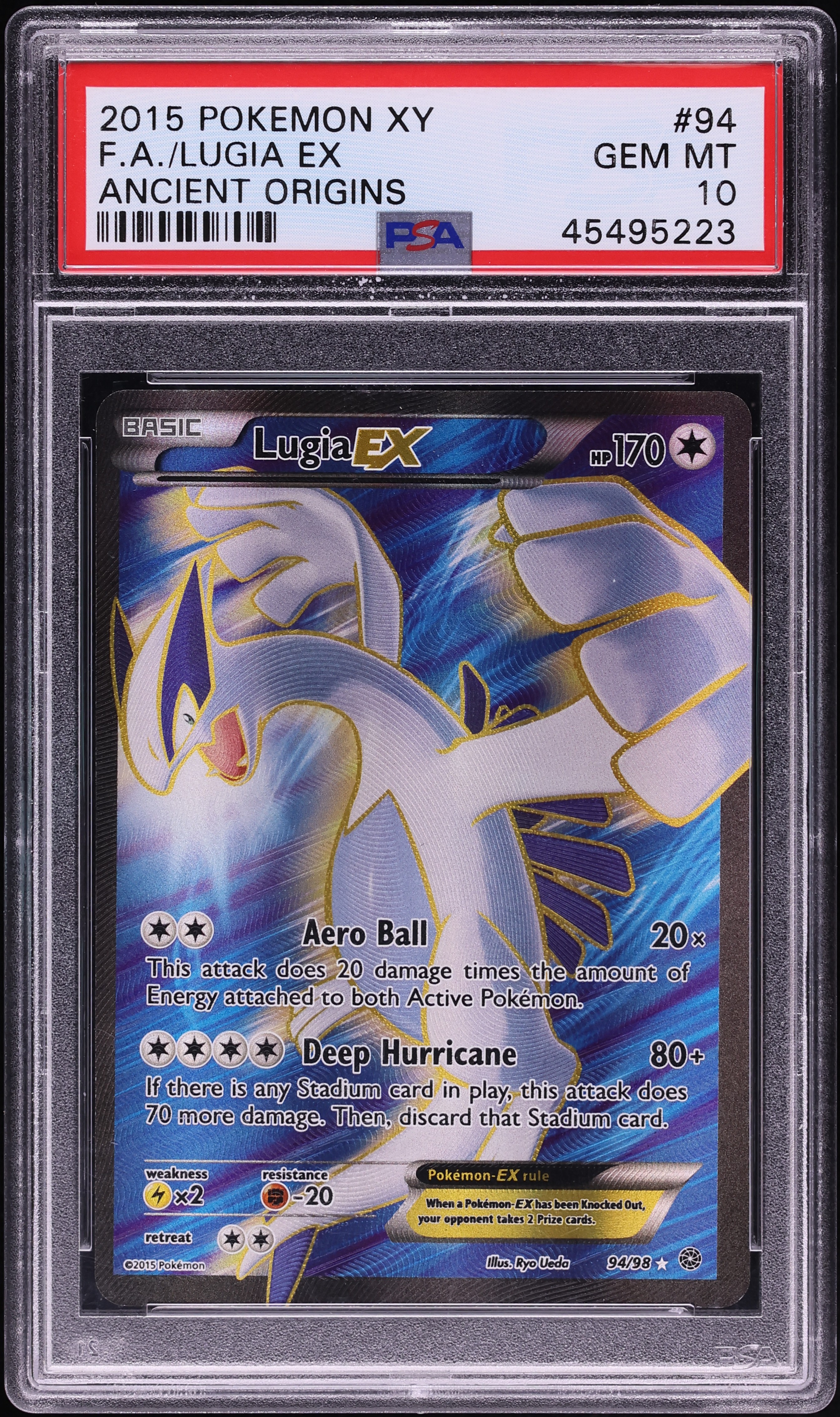 2015 Pokemon XY Ancient Origins Full Art Lugia EX #94 PSA 10 GEM MINT
