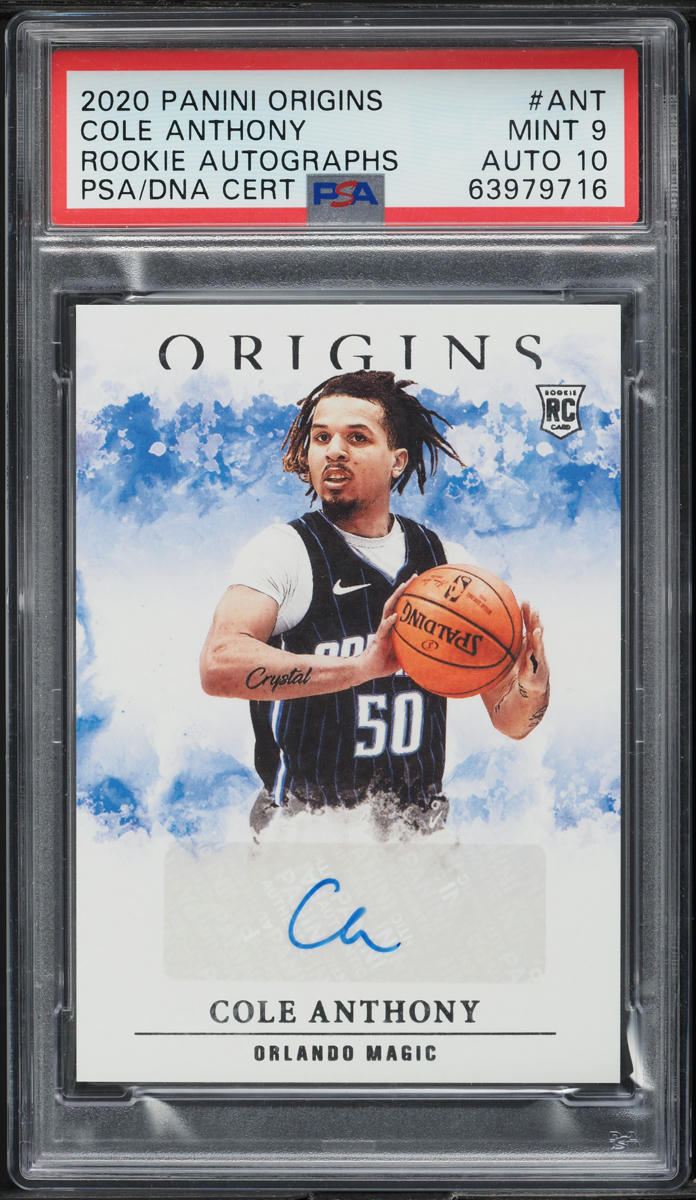 2020 Panini Origins Cole Anthony ROOKIE AUTO DNA 10 #RA-ANT PSA 9 MINT
