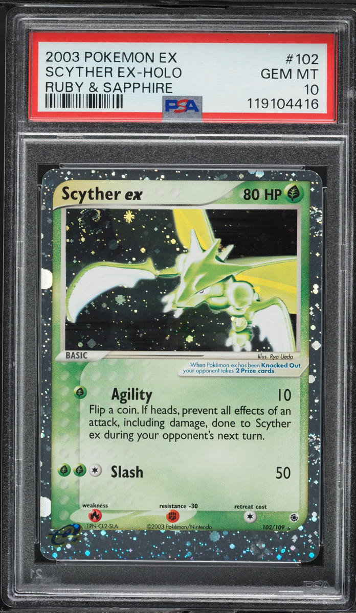 2003 Pokemon EX Ruby & Sapphire Holo Scyther ex #102 PSA 10 GEM MINT