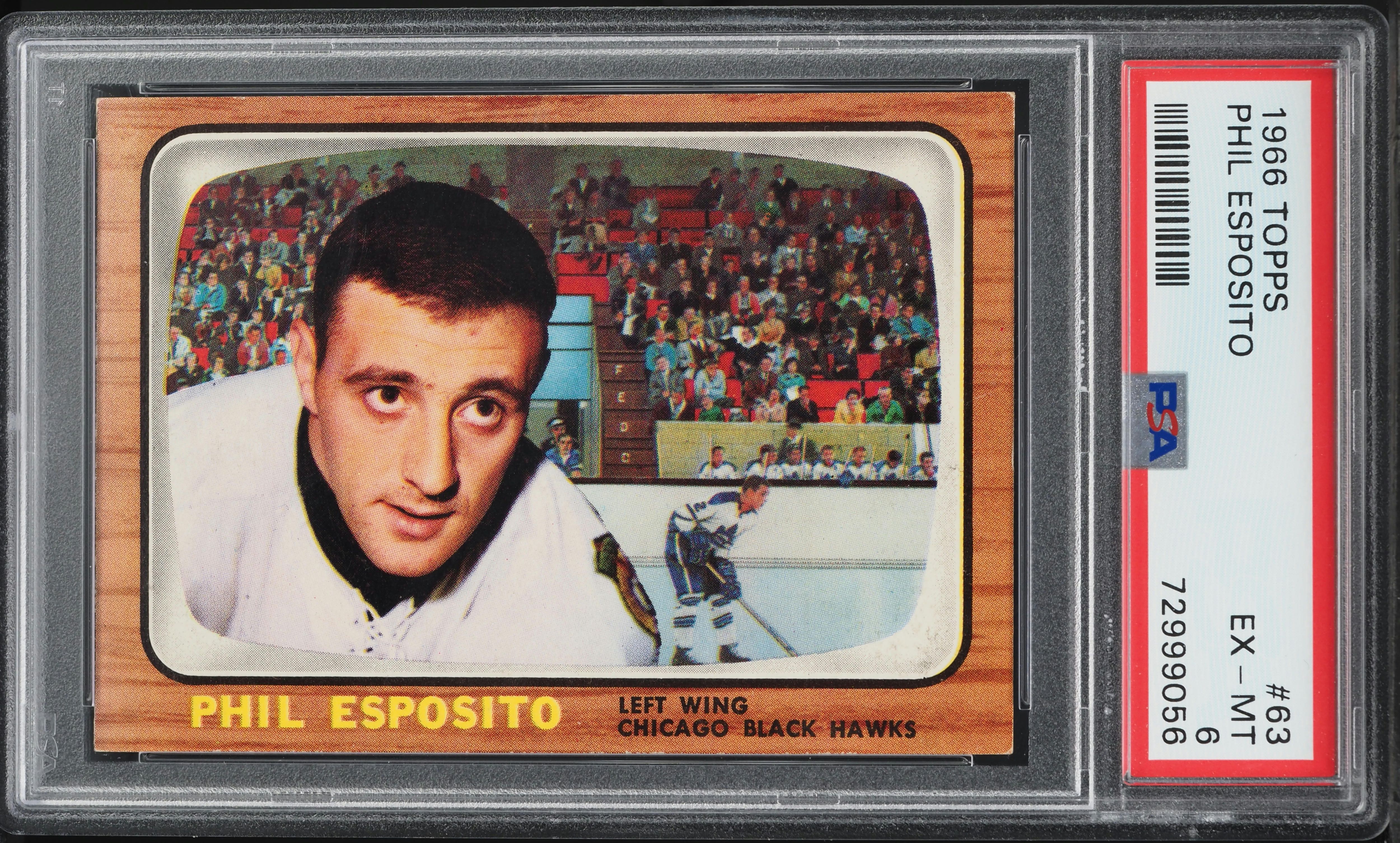 1966 Topps Hockey Phil Esposito #63 PSA 6 EXMT