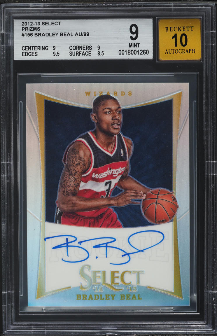 2012 Select Silver Prizm Bradley Beal ROOKIE AUTO /99 #156 BGS 9 MINT