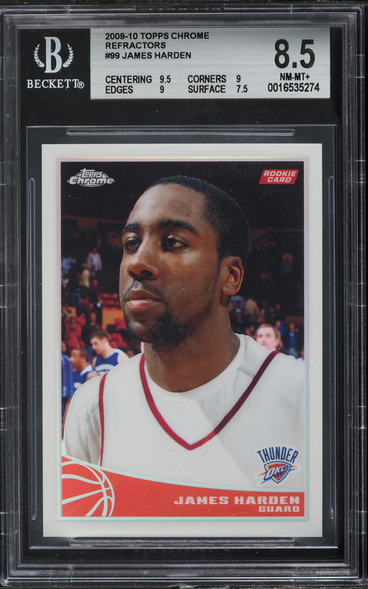 2009 Topps Chrome Refractor James Harden ROOKIE /500 #99 BGS 8.5 NM-MT+