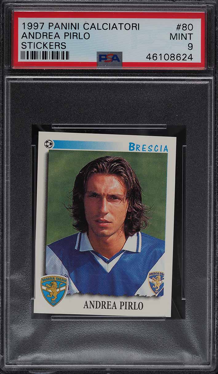 1997 Panini Calciatori Soccer Stickers Andrea Pirlo ROOKIE #80 PSA 9 MINT