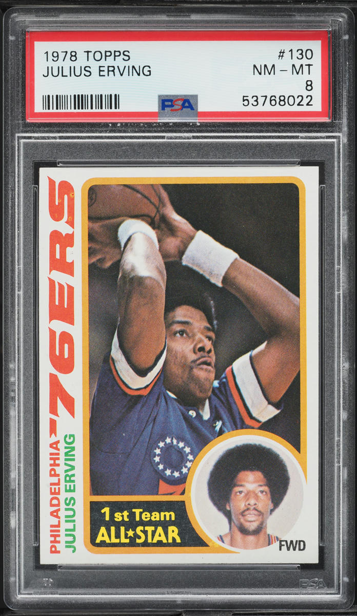 1978 Topps Basketball Julius Erving #130 PSA 8 NM-MT