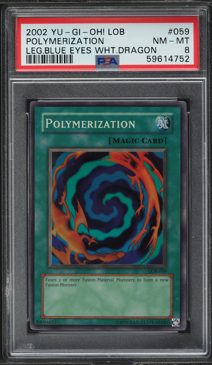 2002 Yu-Gi-Oh! Legend Of Blue Eyes White Dragon Polymerization #LOB-059 PSA 8