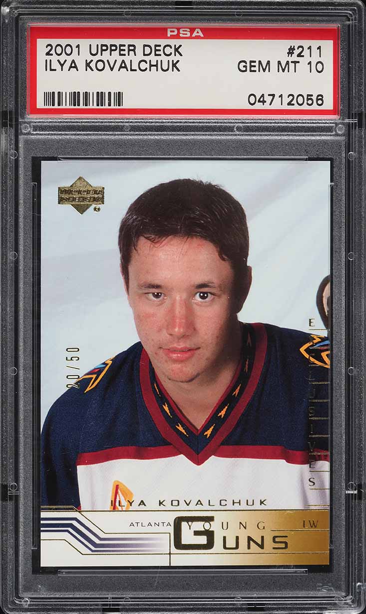 2001 Upper Deck Young Guns Exclusives Ilya Kovalchuk ROOKIE /50 #211 PSA 10 GEM