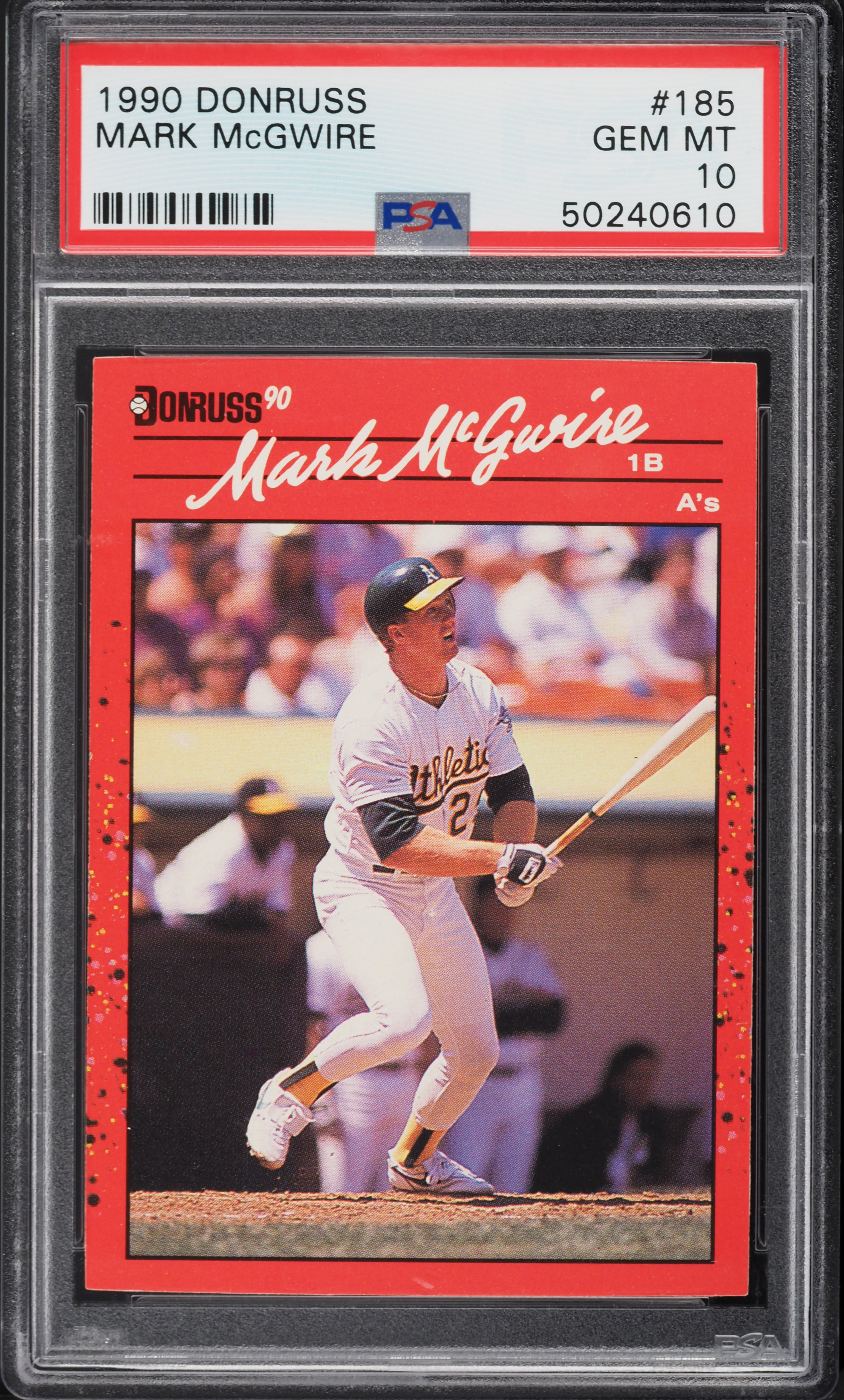 1990 Donruss Mark McGwire #185 PSA 10 GEM MINT