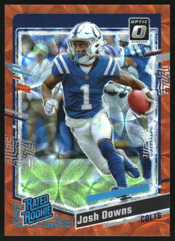 2023 Panini Donruss Optic Orange Scope Prizm #248 Josh Downs RC Rookie /79