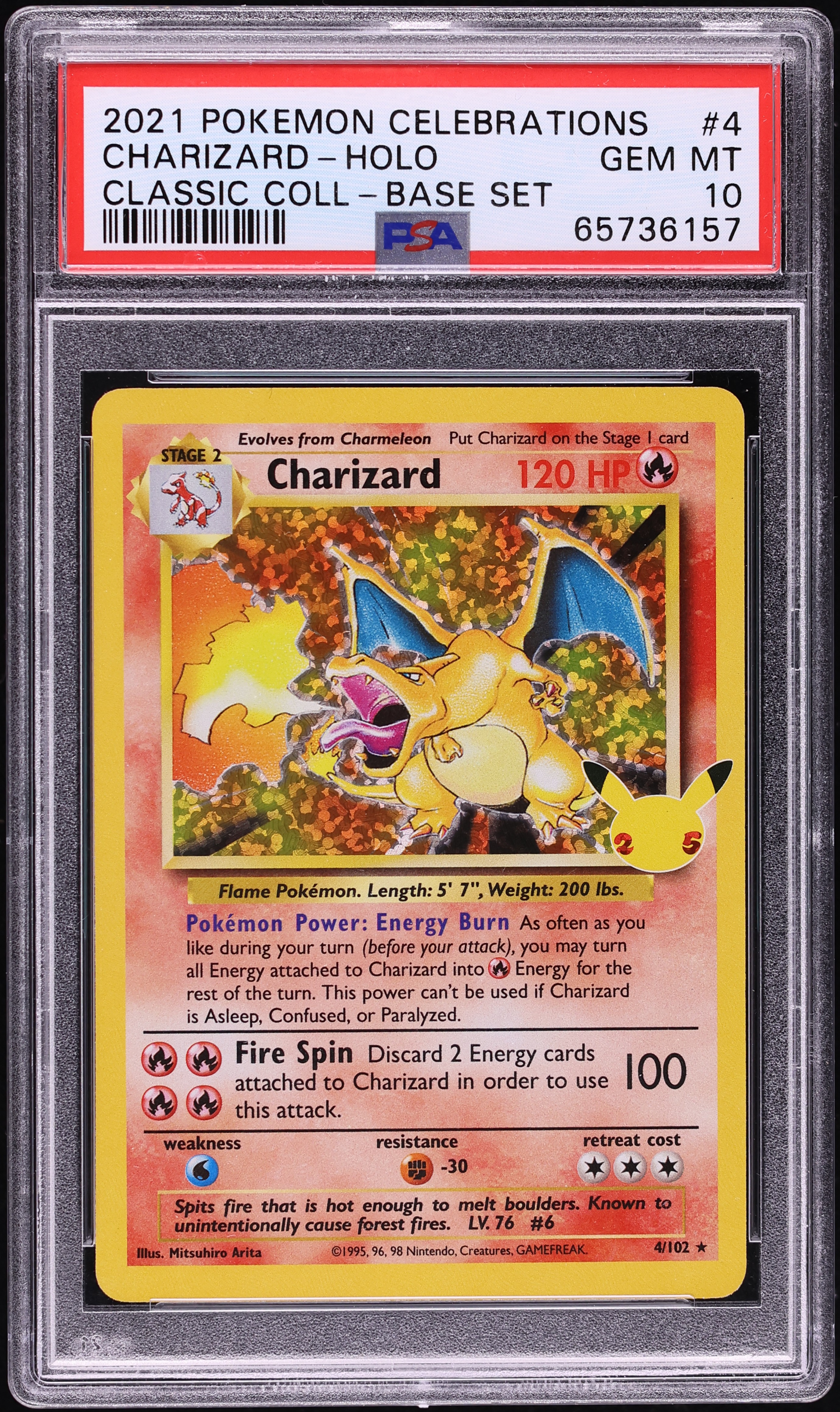 2021 Pokemon Sword & Shield Celebrations Classic Collection Holo Charizard #4 PSA 10 GEM MINT