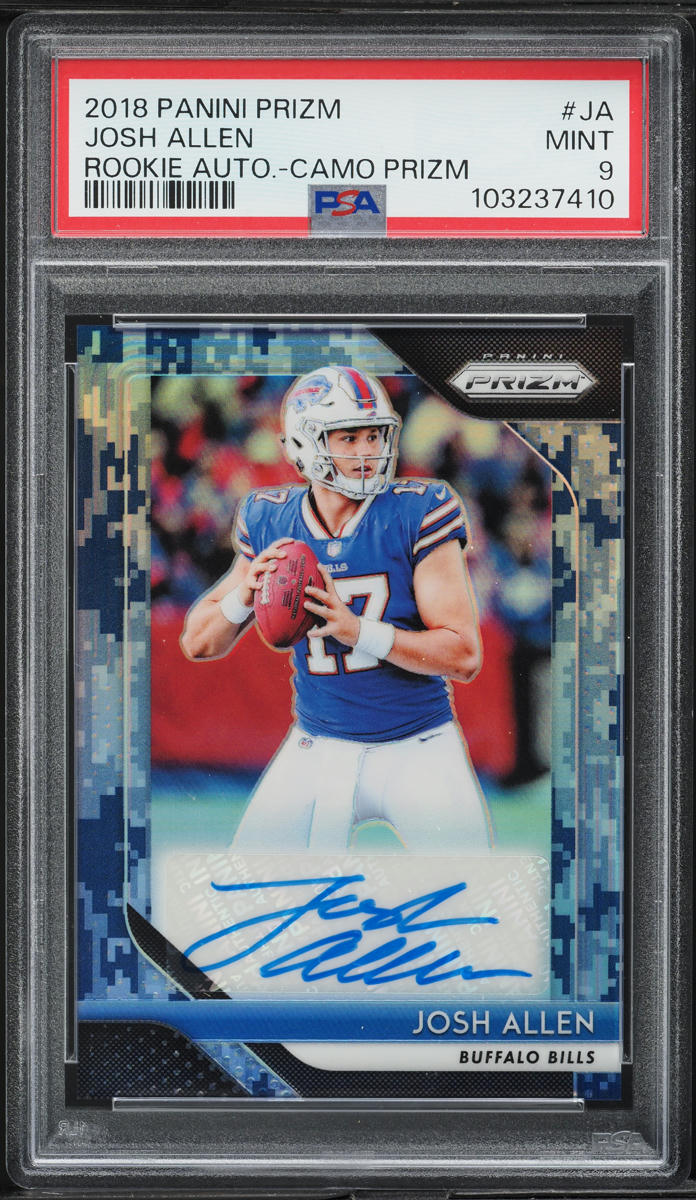 2018 Panini Prizm Camo Josh Allen ROOKIE AUTO /25 #RA-JA PSA 9 MINT